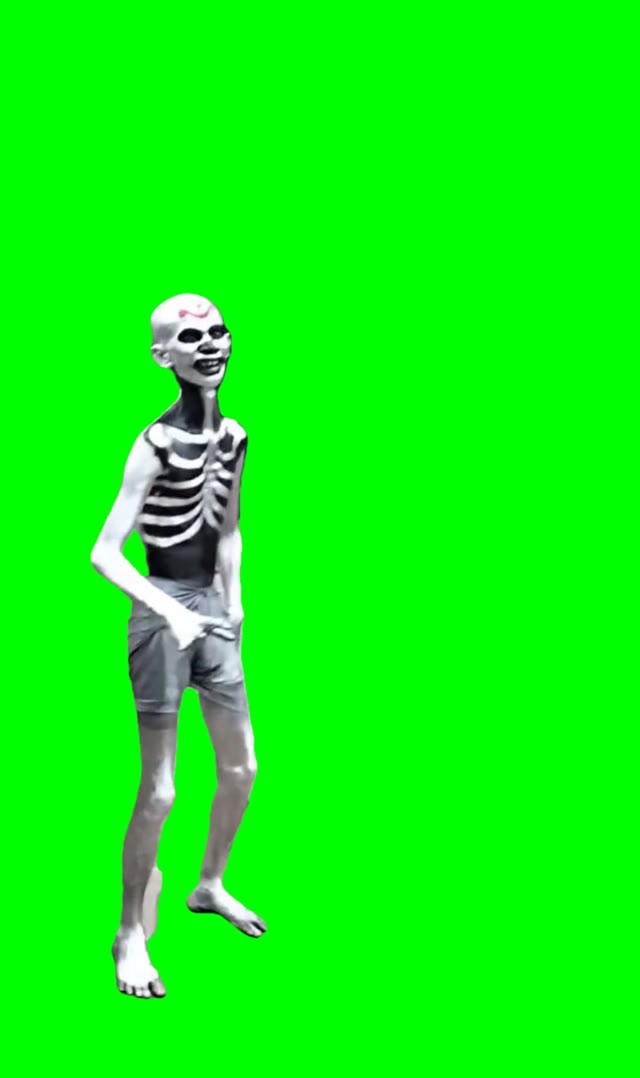 Skeleton dance green screen