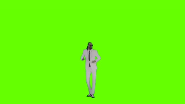 Snoop Dogg In White Coat Dancing green screen