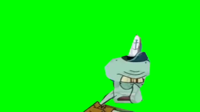 SpongeBob Im over here now move green screen