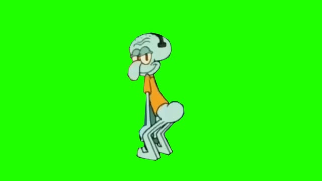 SpongeBob Squidward Twerking green screen