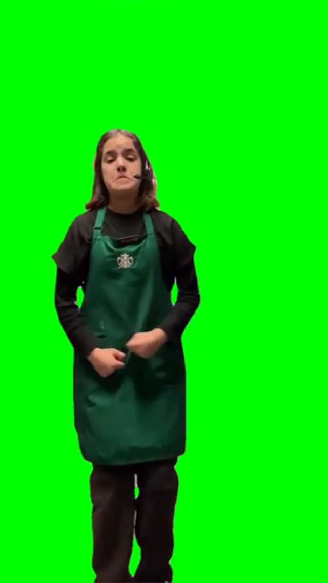 Starbucks Employee Dancing green screen