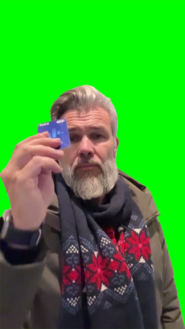 Swiping Card Jinggle bell green screen