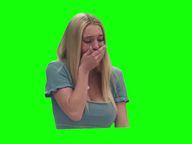 Sydney Sweeney Crying and Fixing Her Hair green screen