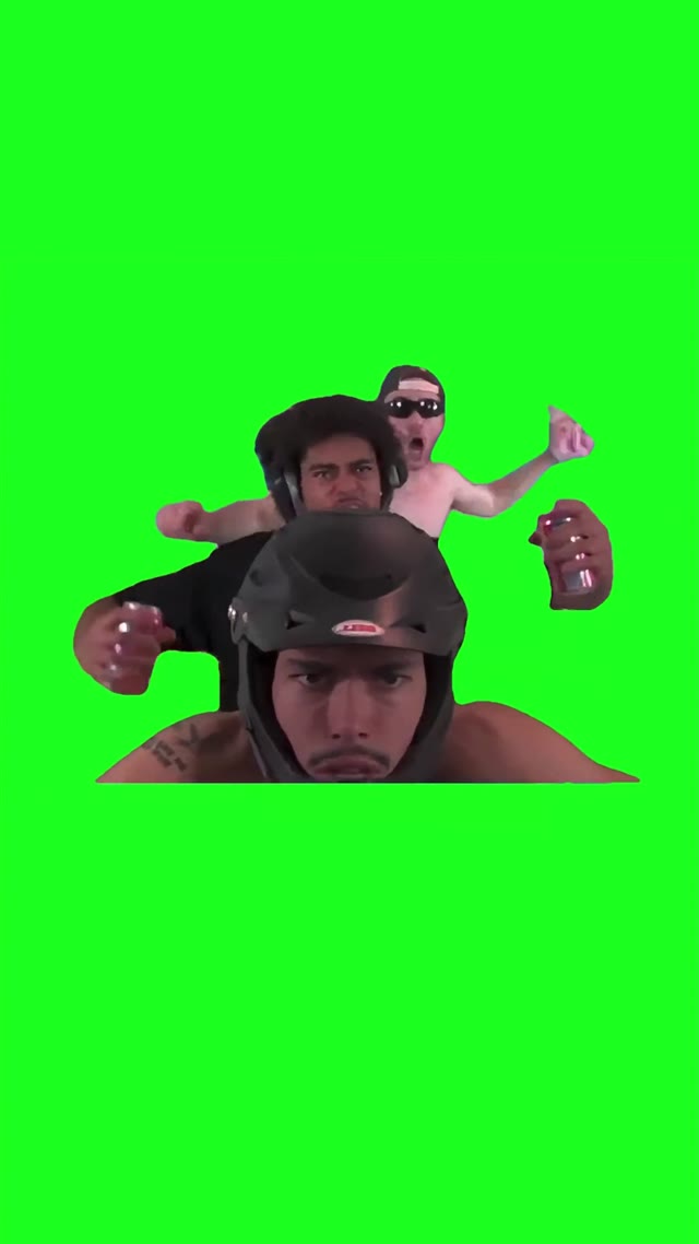 Team rushing green screen