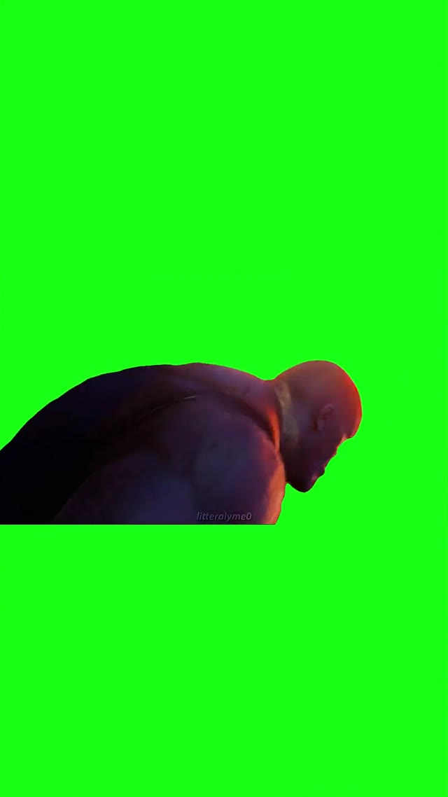 Thanos sits down green screen