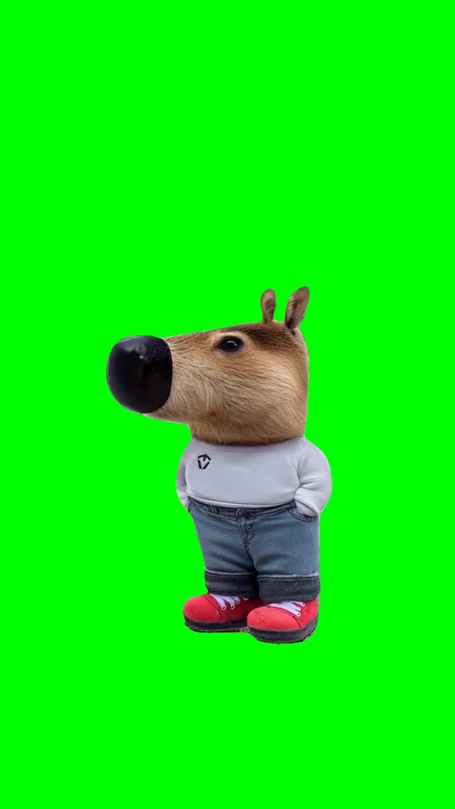 The chill guy irl green screen