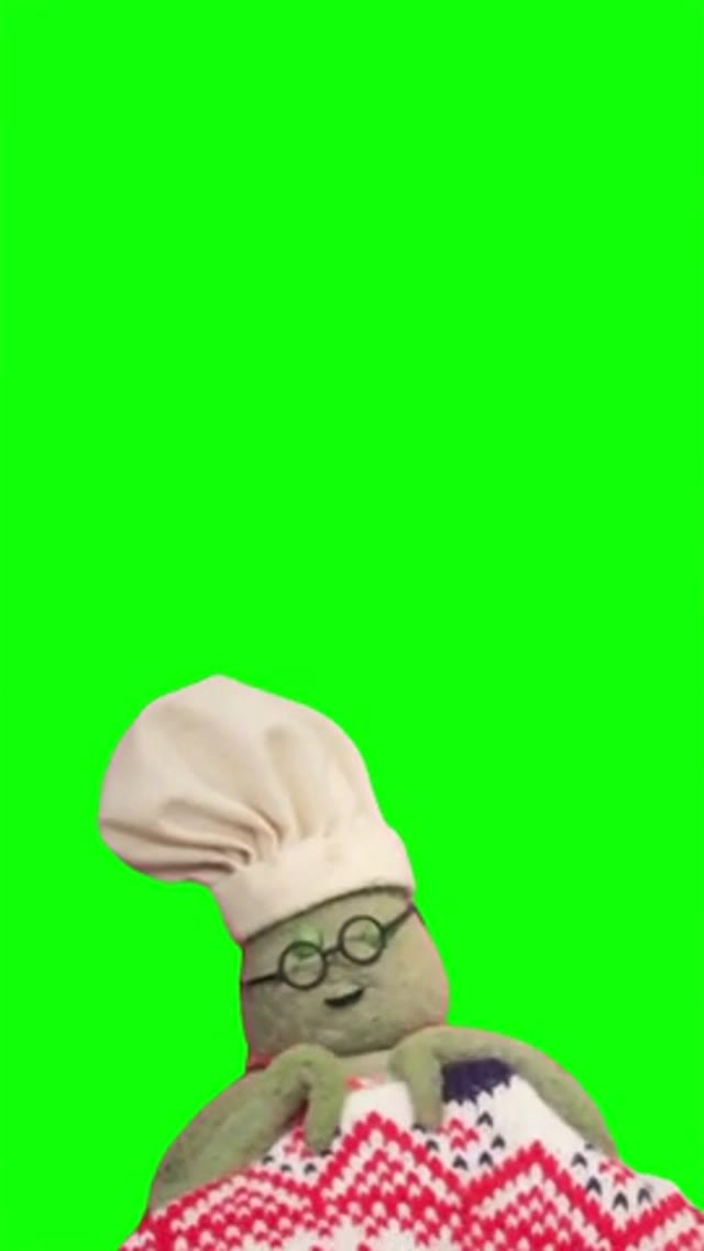 Tiny chef sleeping  green screen