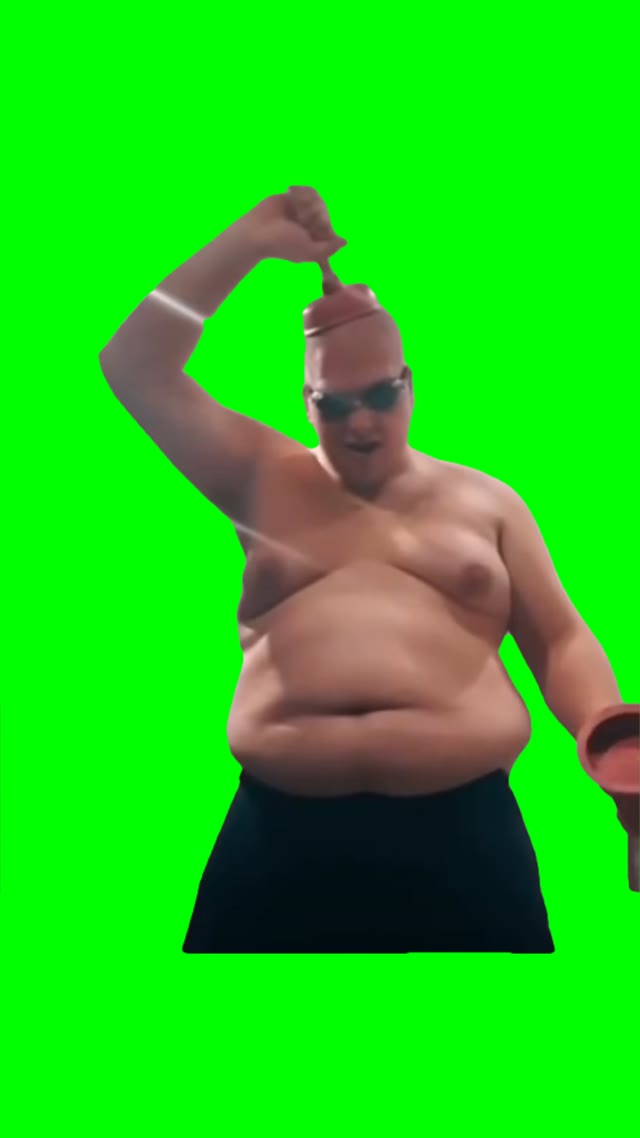Toilet plunger sound making greens screen green screen