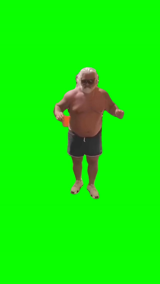 Uncle dancing green screen