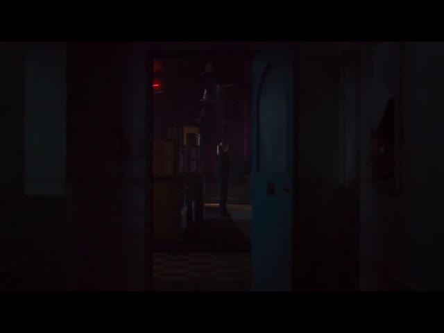 Vanessa Afton staring at a drawing FNAF movie green screen
