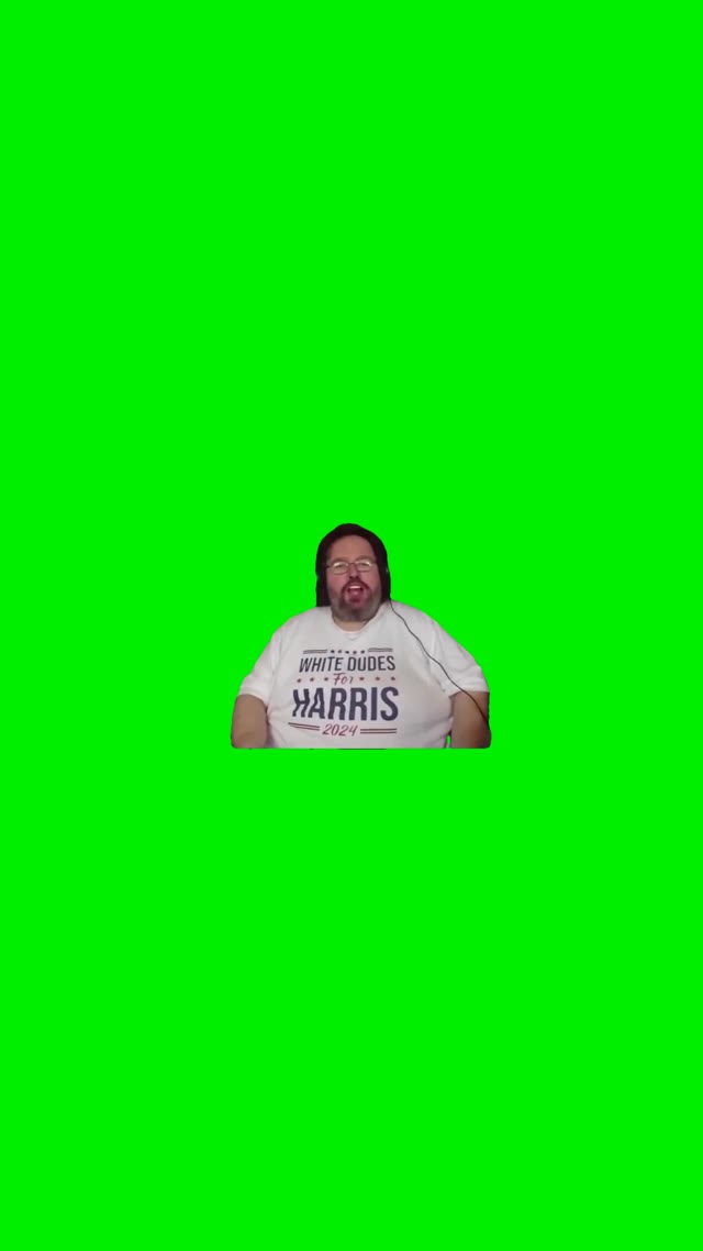 White dude for harris pissed off green screen