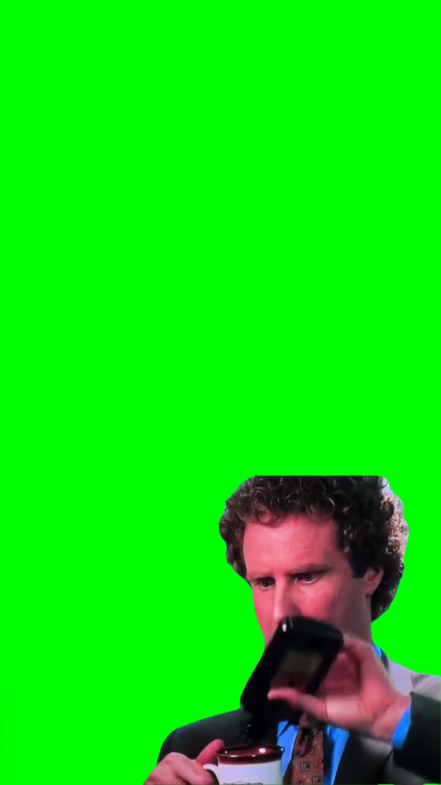 Will ferrel coffee drink green screen