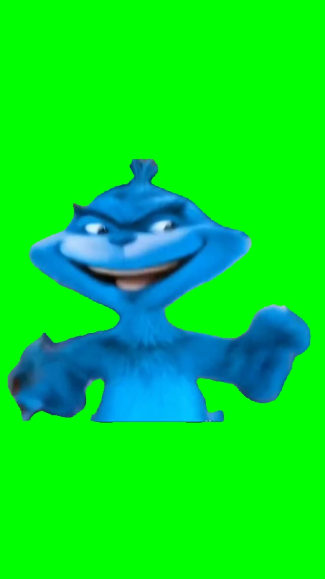 blue grinch running green screen