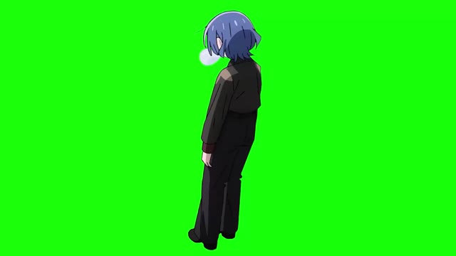 Bocchi The Rock Sleeping Ryo green screen