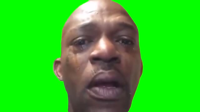 crying green screen