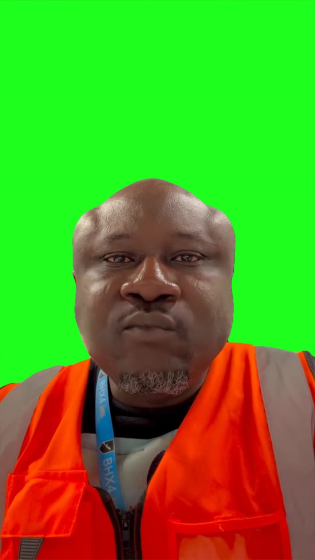 bro chewing loudly green screen