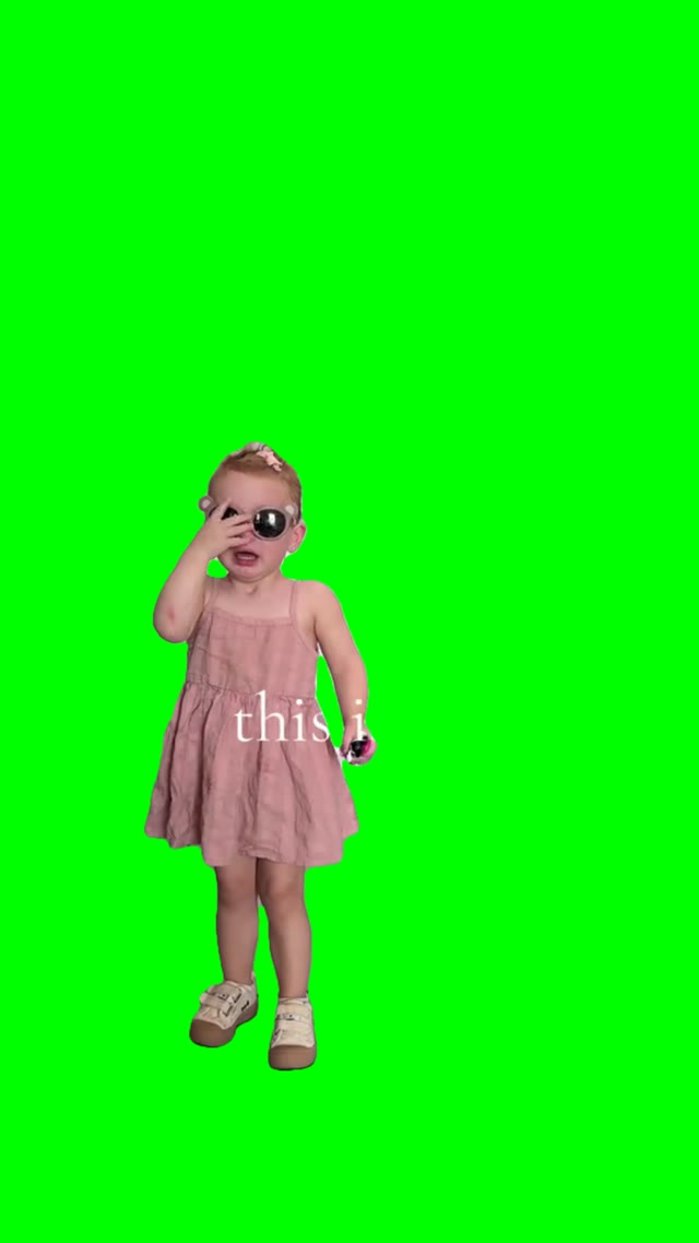 girl throwing tantrum green screen