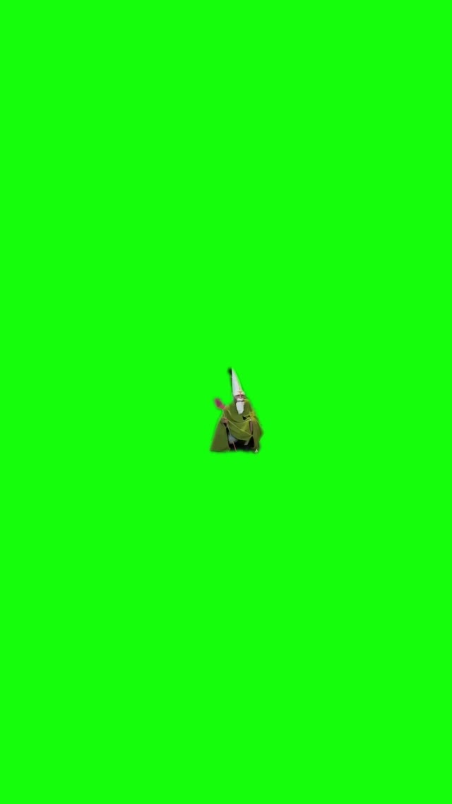 gnome walking green screen