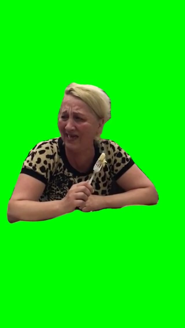 lady laughs hysterically  green screen