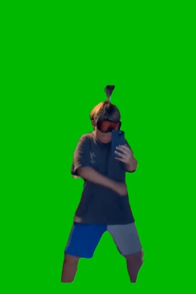 Guy in Cap Dancing green screen