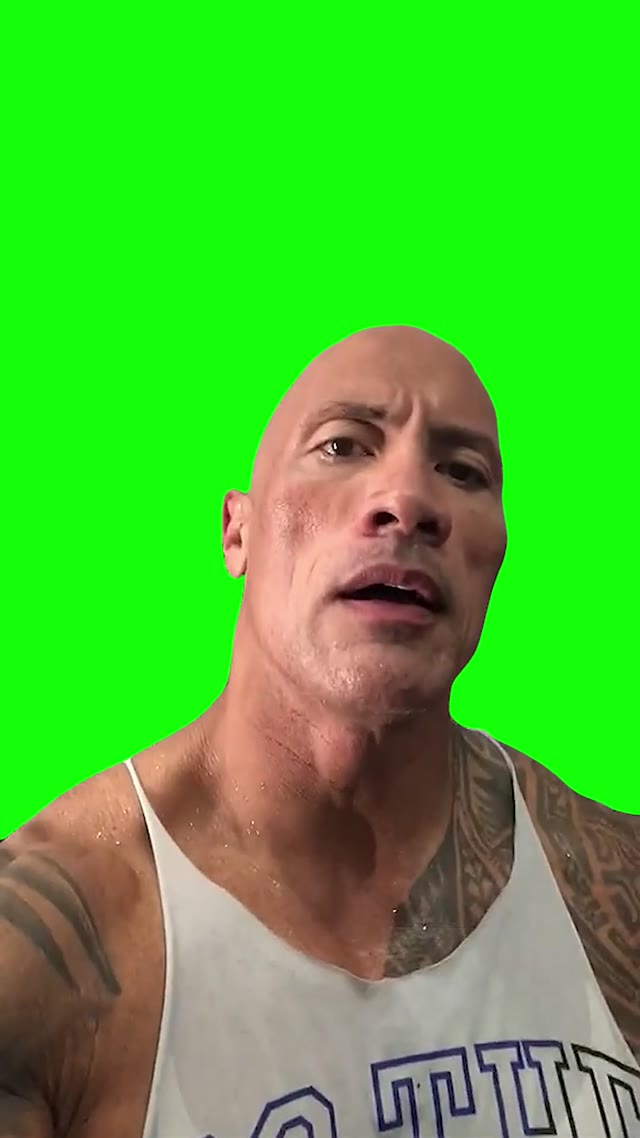 The Rock Eyebrow Raise Vertical 4K green screen