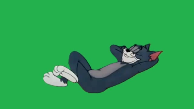Tom and jerry listening green screen