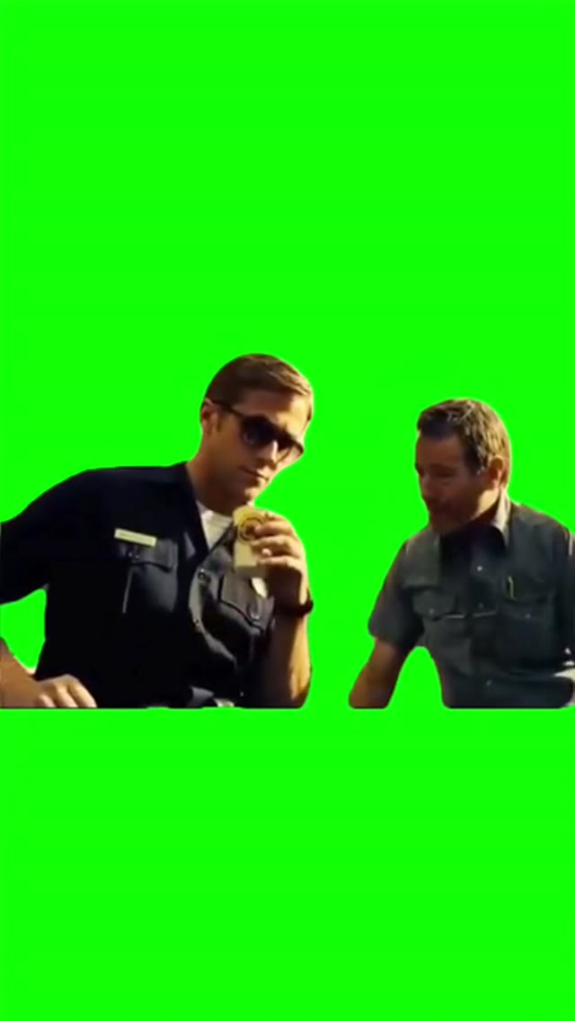 two guys talking green screen